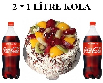 6 ile 9 Ki�ilik Kar���k Meyveli ya� pasta ve 2 adet 1 litre cola